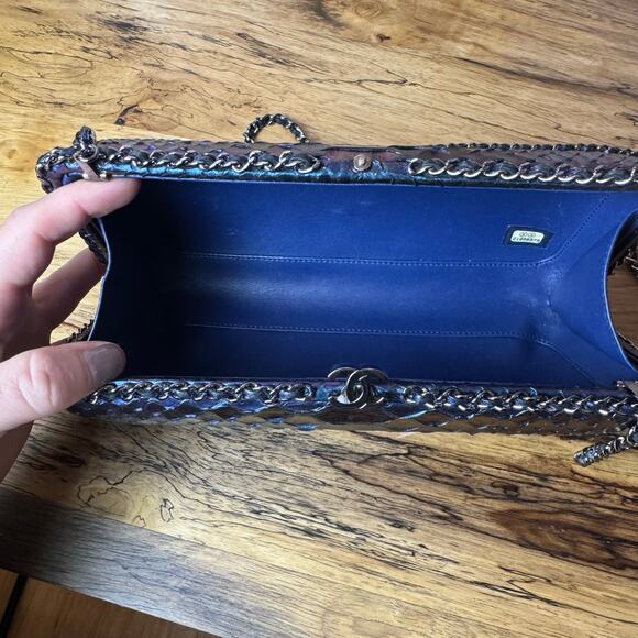 Chanel Metallic Mermaid Python Chain Around Crossbody Clutch Bag Authentic CoA - Picture 10 of 11